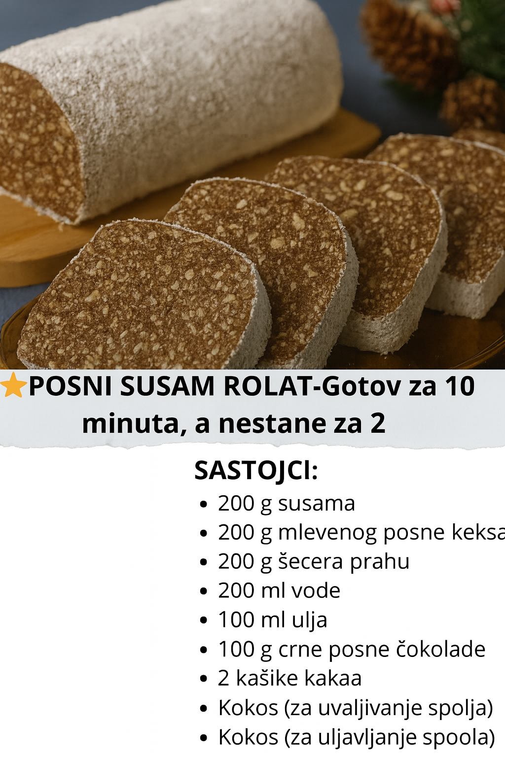 Posni Susam Rolat – Gotov za 10 minuta, a nestane za 2
