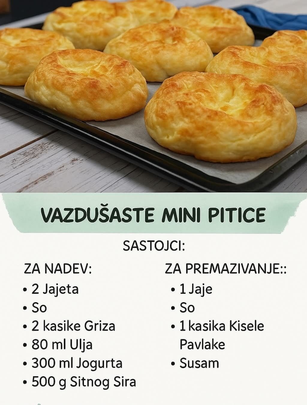Vazdušaste mini pitice – meke kao pamuk i neodoljivo ukusne!