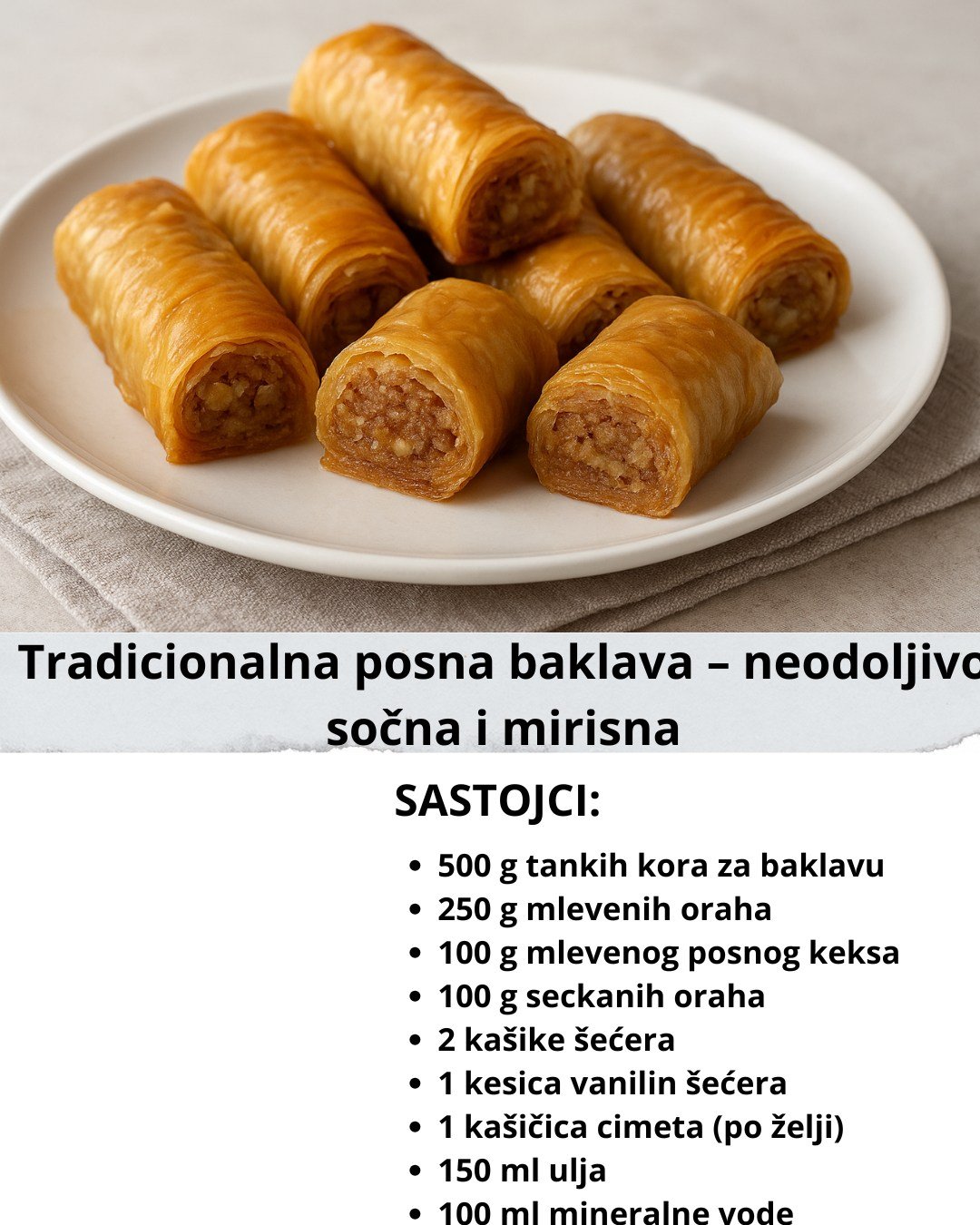 Tradicionalna posna baklava – neodoljivo sočna i mirisna