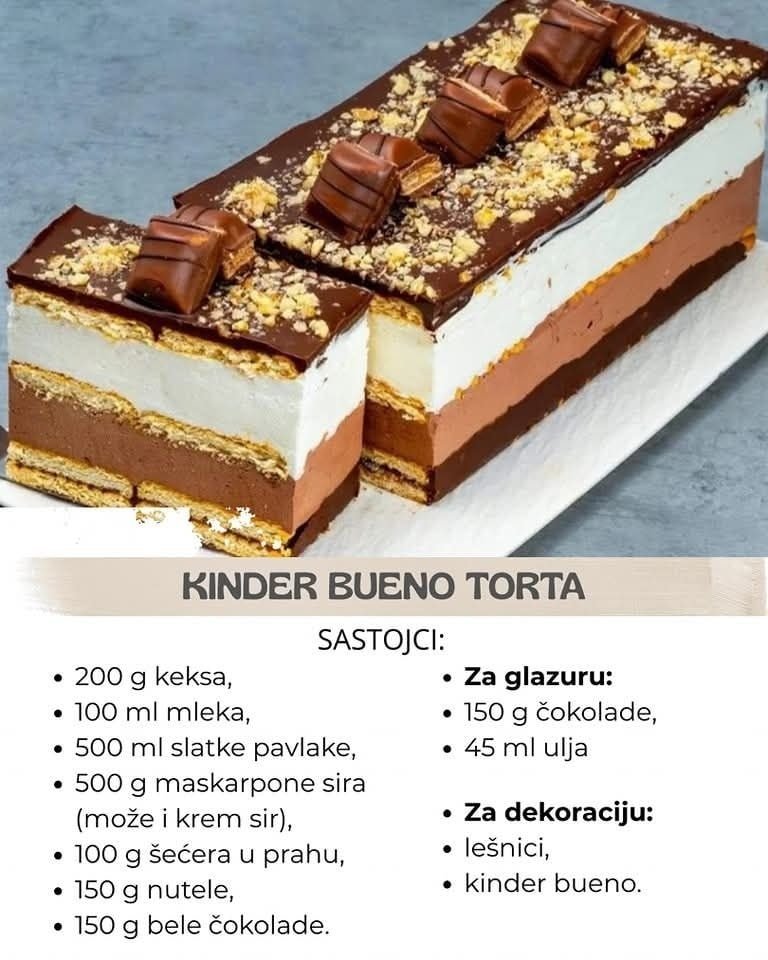 KINDER BUENO TORTA – Kremasta, nežna i neodoljiva poslastica