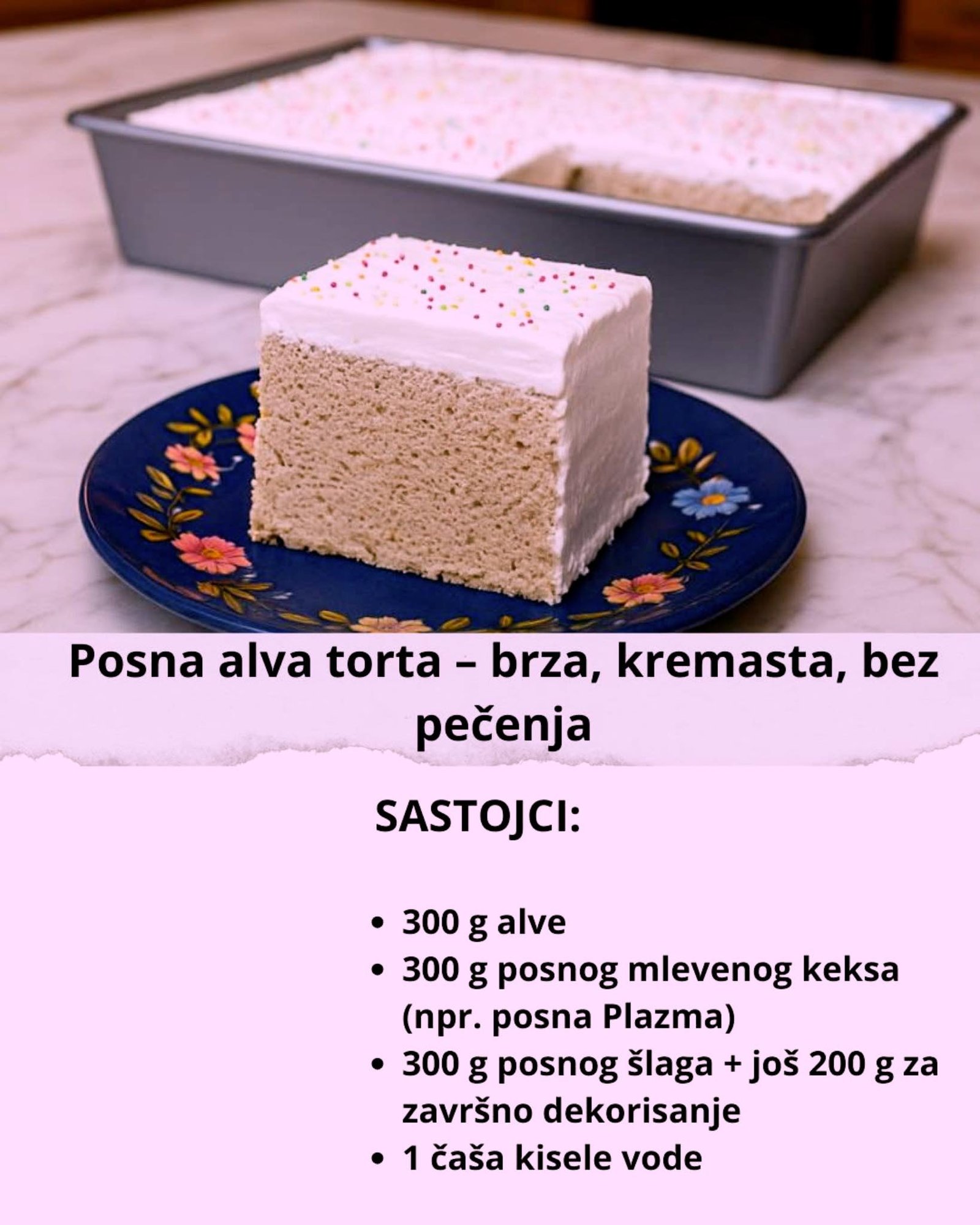 Savršena posna torta bez pečenja – ukus kao iz slastičarne!