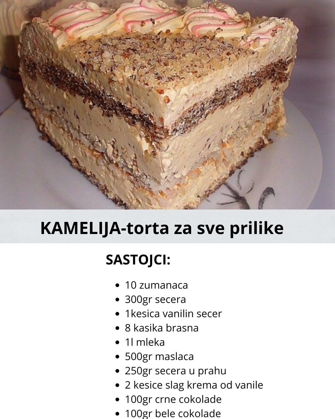 KAMELIJA TORTA ZA SVE PRILIKE – KREMASTI BISER KOJI OSVAJA NA PRVI ZALOGAJ
