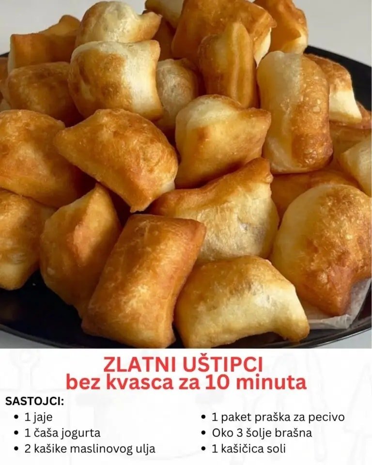 ZLATNI UŠTIPCI – bez kvasca, gotovi za samo 10 minuta!