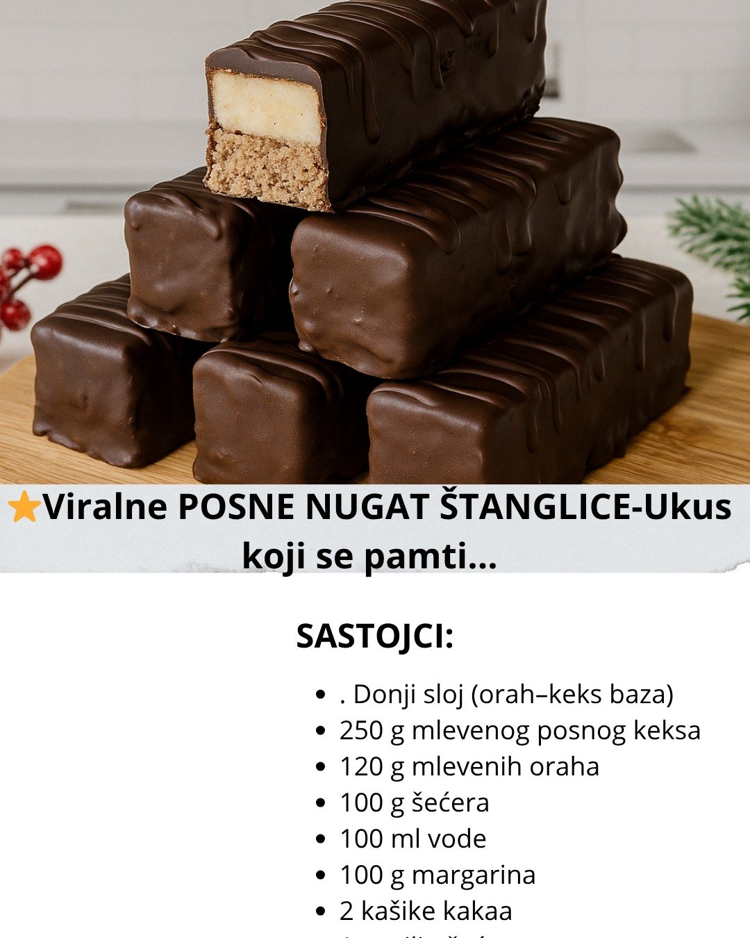Viralne POSNE NUGAT ŠTANGLICE – Ukus koji se pamti…