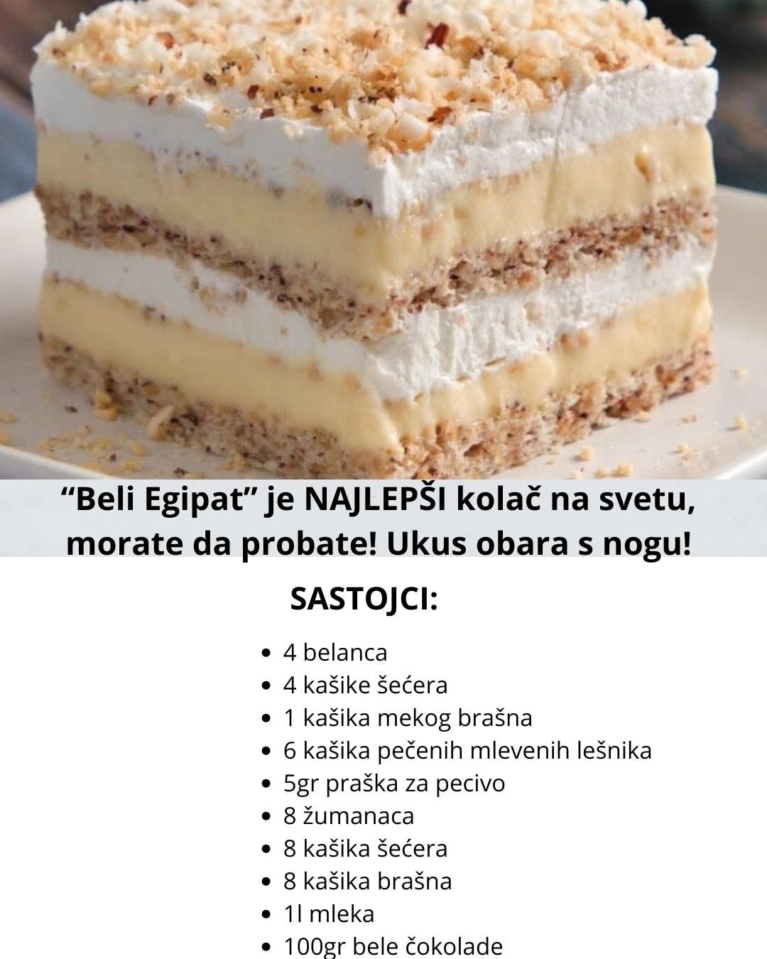 “Beli Egipat” – NAJLEPŠI kolač na svetu!