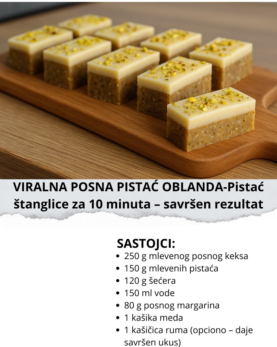 VIRALNA POSNA PISTAĆ OBLANDA-Pistać štanglice za 10 minuta – savršen rezultat