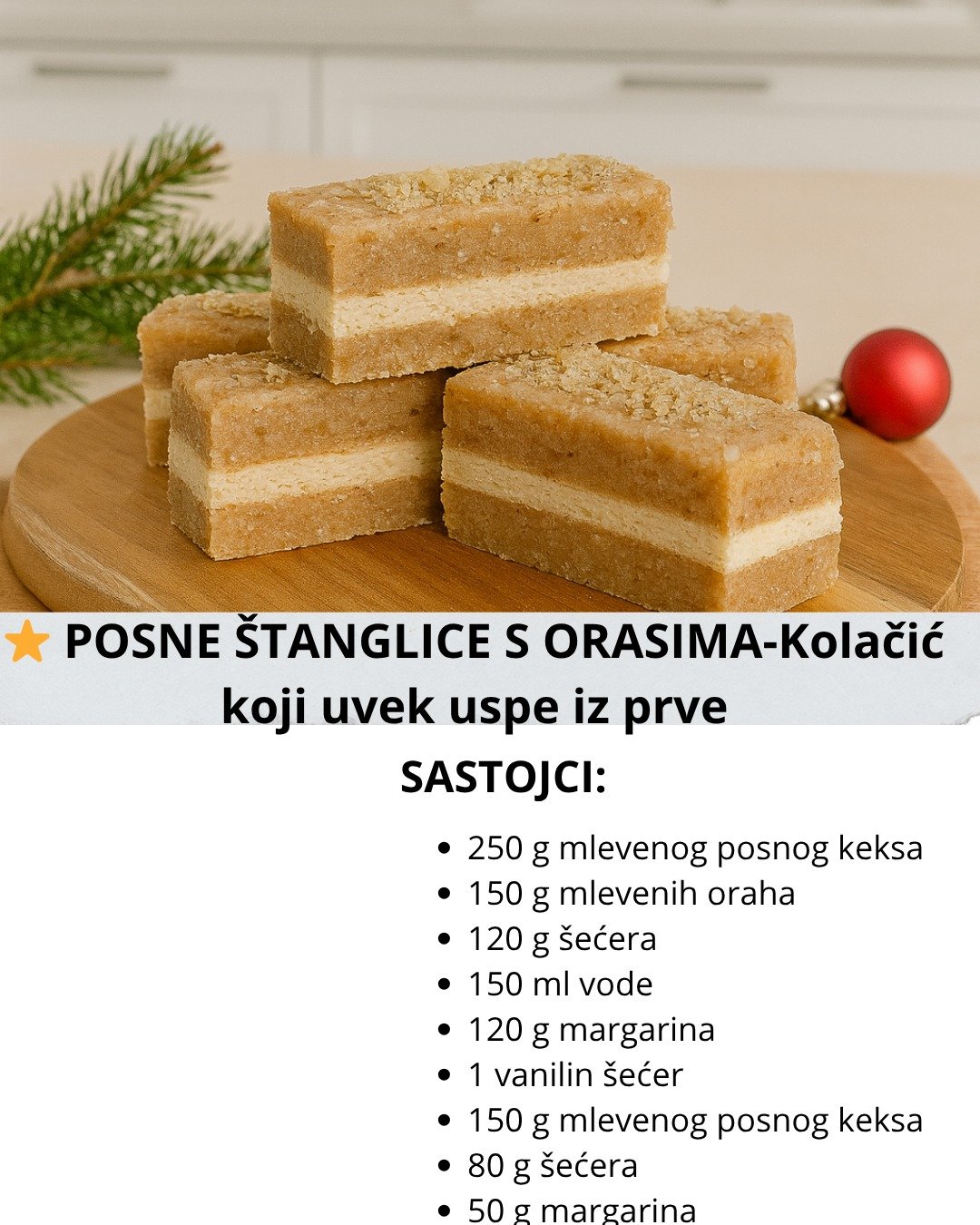 POSNE ŠTANGLICE S ORASIMA-Kolačić koji uvek uspe iz prve