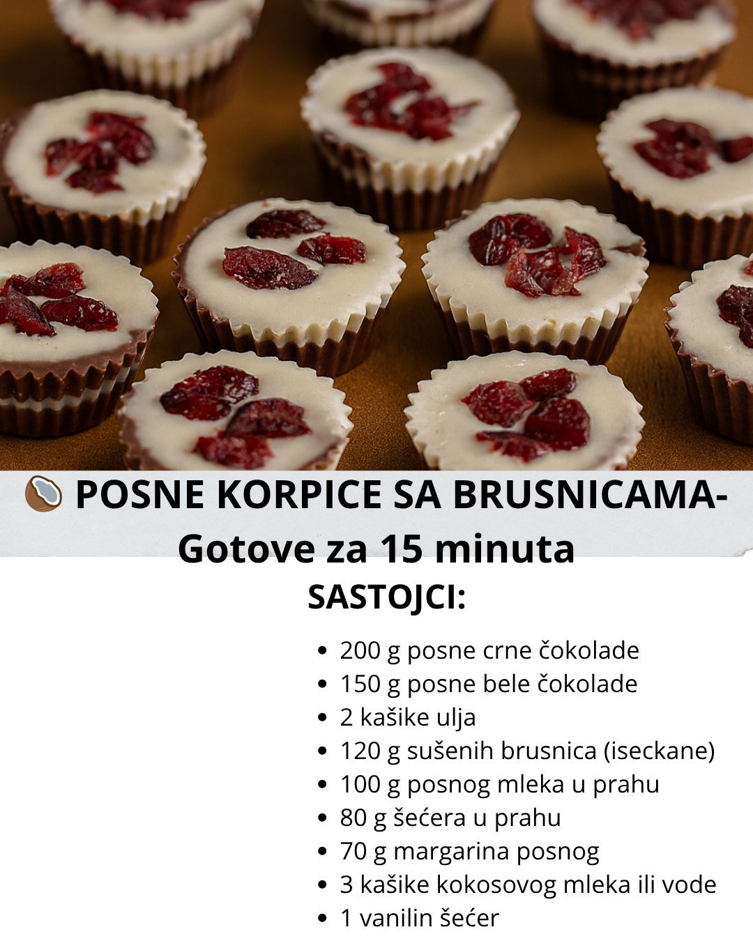 Posne korpice sa brusnicama – gotove za samo 15 minuta