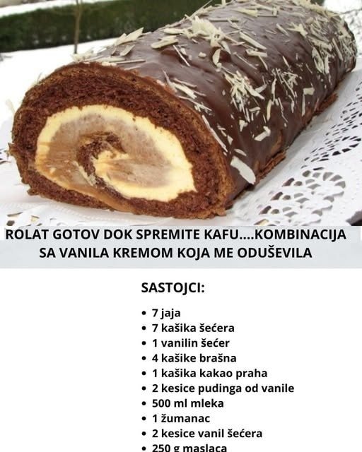 Rolat gotov dok spremite kafu…Kombinacija sa vanila kremom koja me oduševila!