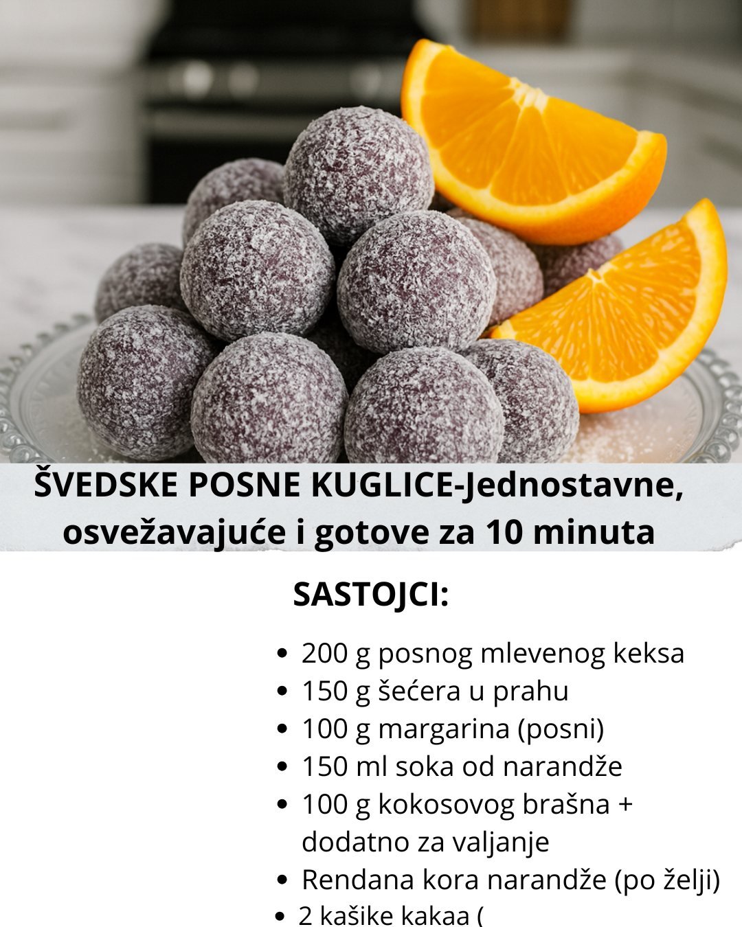 ŠVEDSKE POSNE KUGLICE-Jednostavne, osvežavajuće i gotove za 10 minuta
