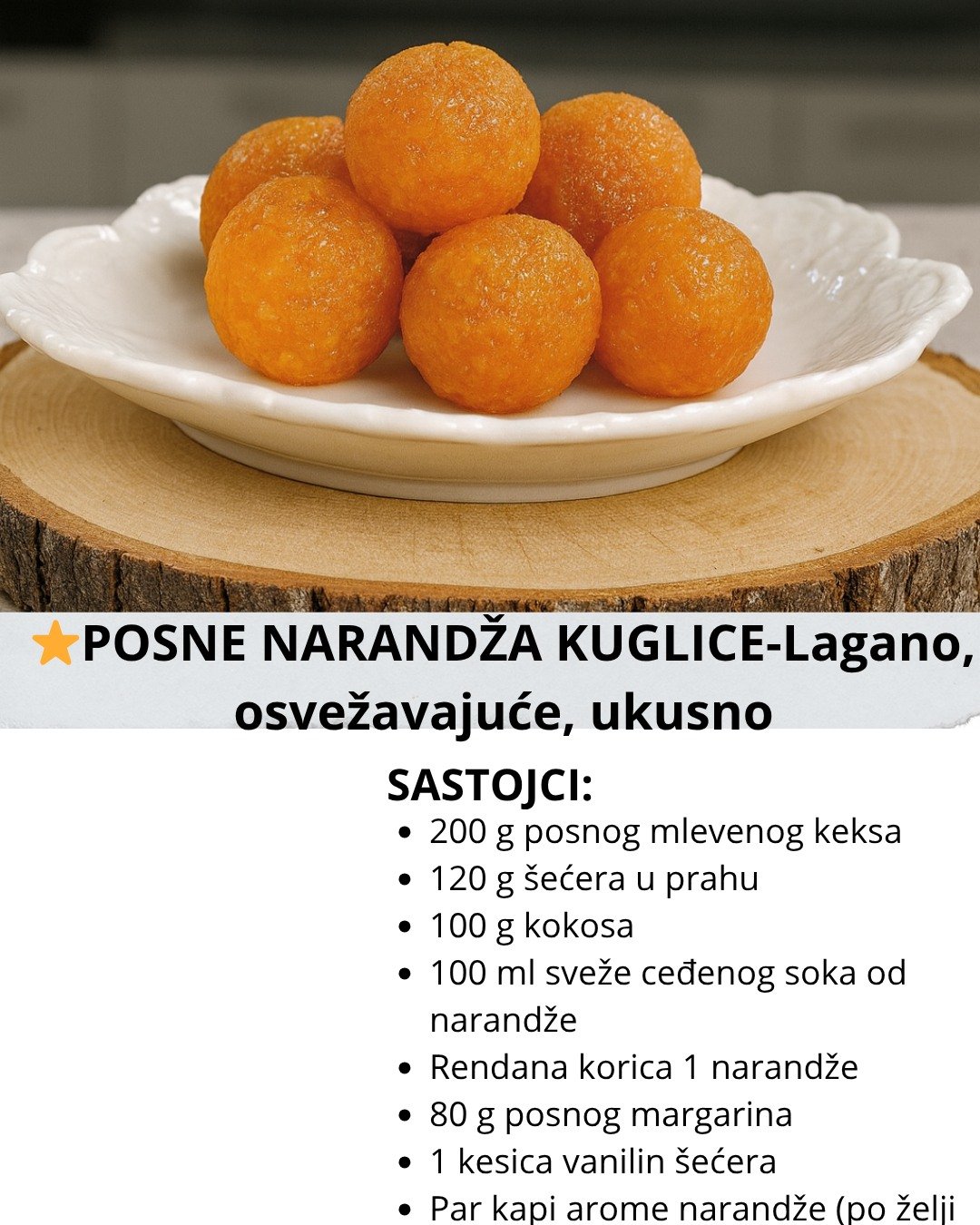 ⭐ POSNE NARANDŽA KUGLICE – Lagano, osvežavajuće, ukusno
