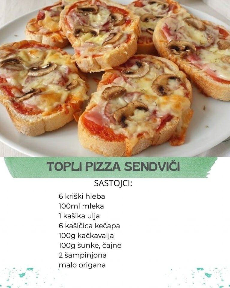 TOPLI PIZZA SENDVIČI – UKUSAN I BRZ RECEPT