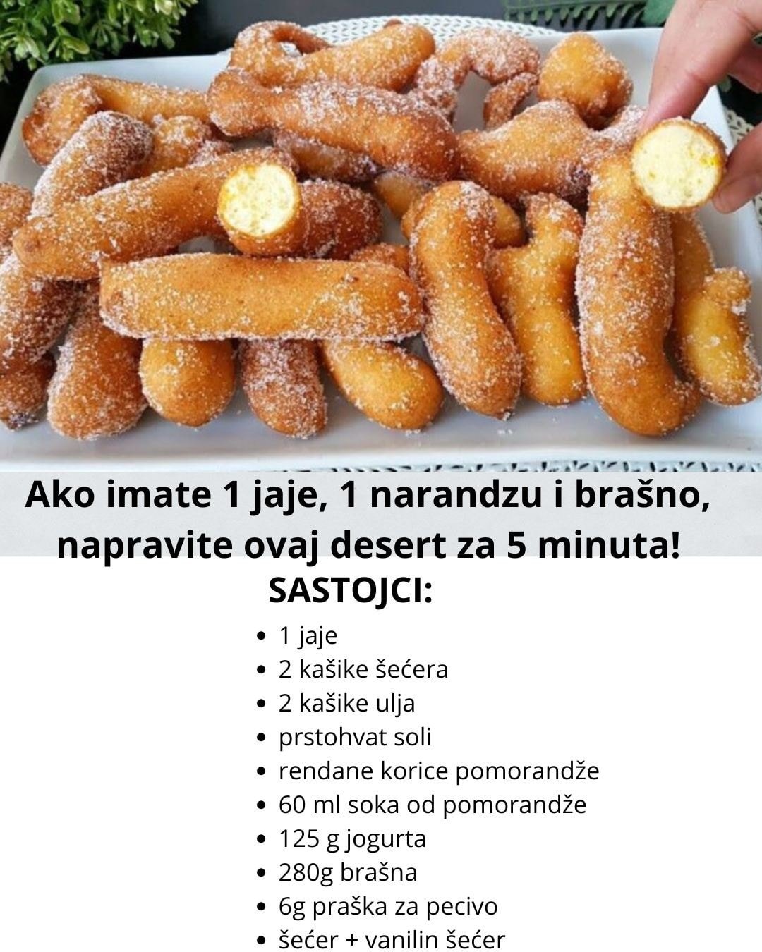 Ako imate 1 jaje, 1 narandžu i brašno – napravite ovaj desert za 5 minuta!