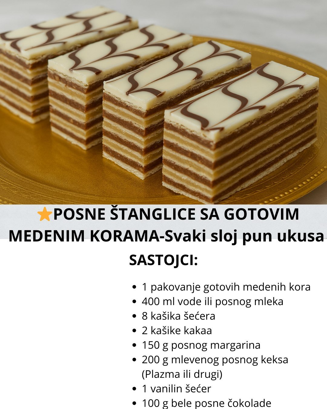 ⭐POSNE ŠTANGLICE SA GOTOVIM MEDENIM KORAMA – Svaki sloj pun ukusa