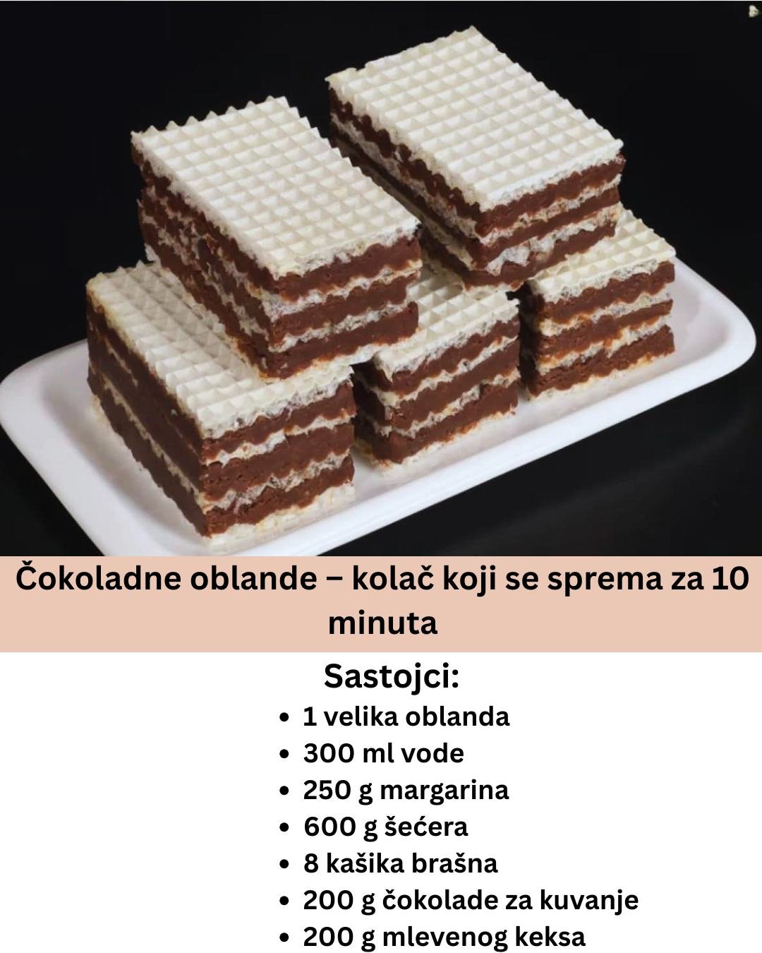 ⭐Čokoladne oblande – kolač koji se sprema za 10 minuta