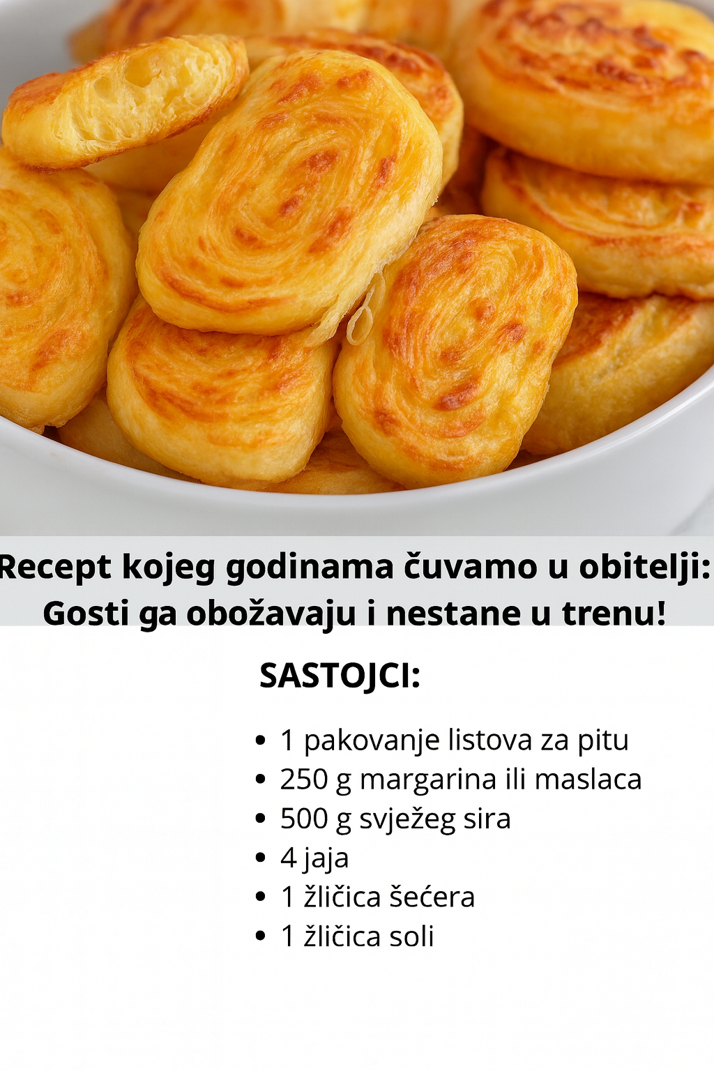 Recept koji godinama čuvamo u obitelji – Mekane, mirisne i savršeno ukusne rolice od sira!