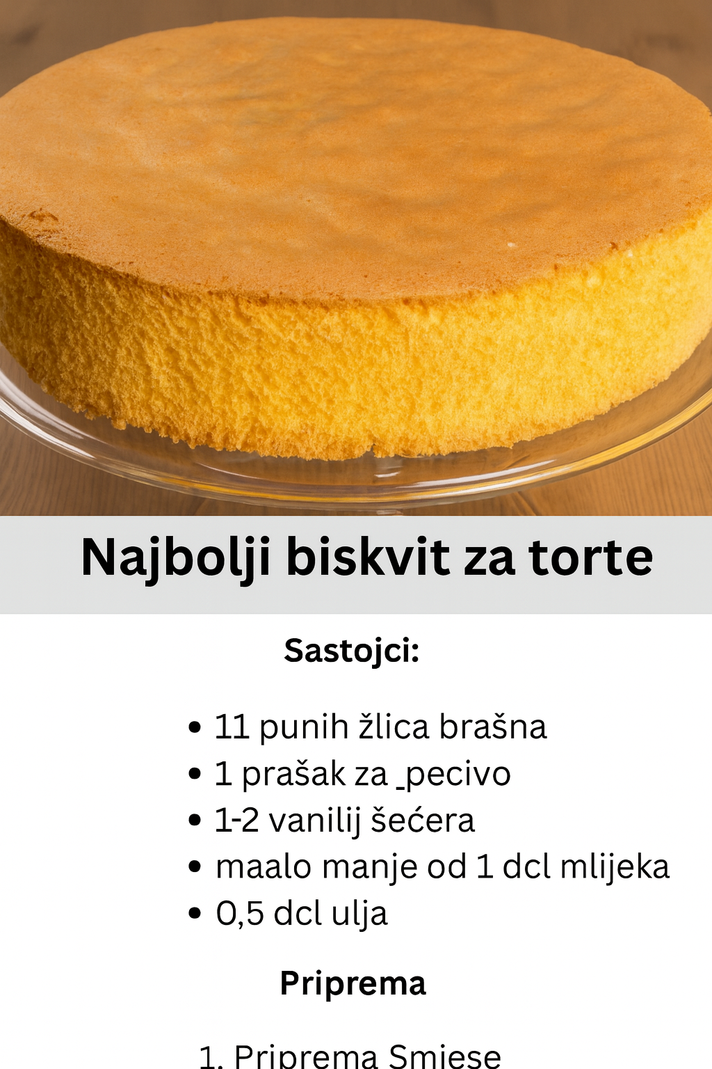 Najbolji Biskvit za Torte – Mekan, Ravan i Uvijek Savršen