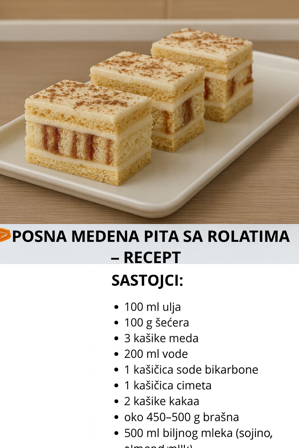 POSNA MEDENA PITA SA ROLATIMA – SAVRŠEN KOLAČ ZA SVAKU PRILIKU