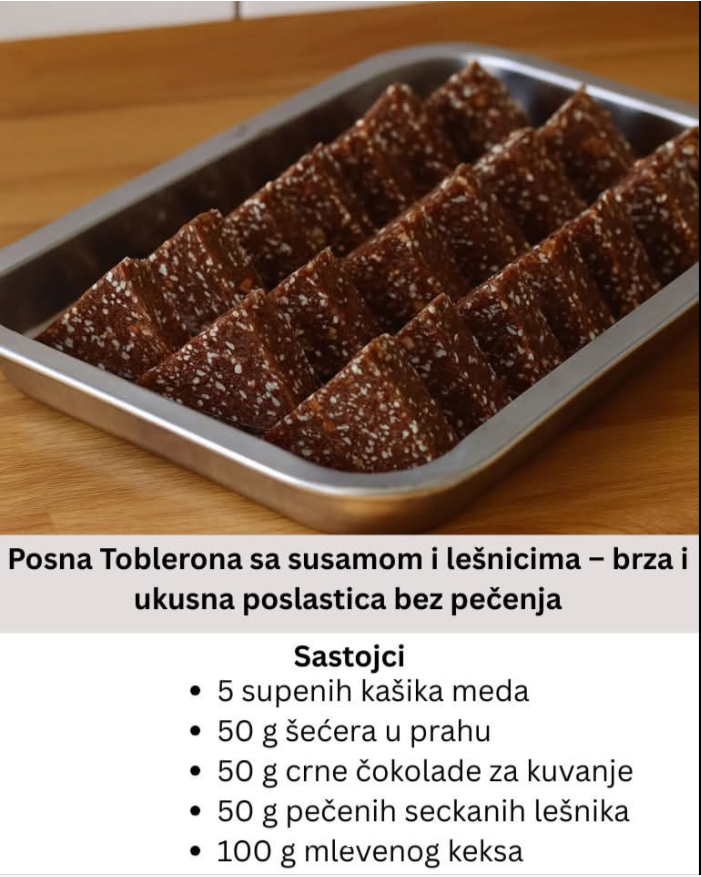 Posna Toblerona sa susamom i lešnicima – brza i ukusna poslastica bez pečenja