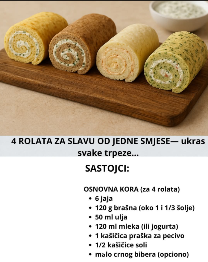 4 ROLATA ZA SLAVU OD JEDNE SMJESE — UKRAS SVAKE TRPEZE