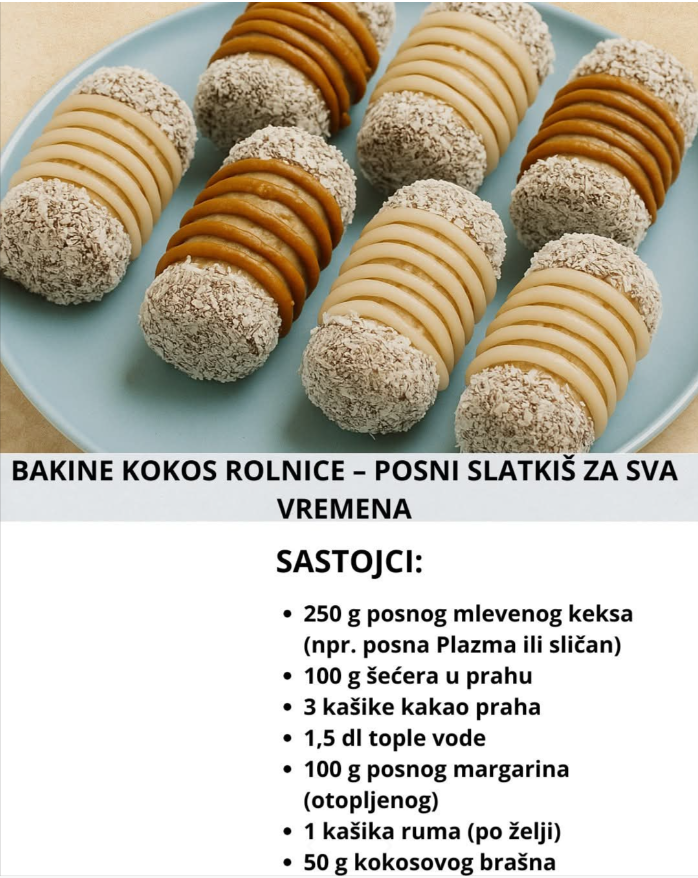 Bakine kokos rolnice – posni slatkiš za sva vremena