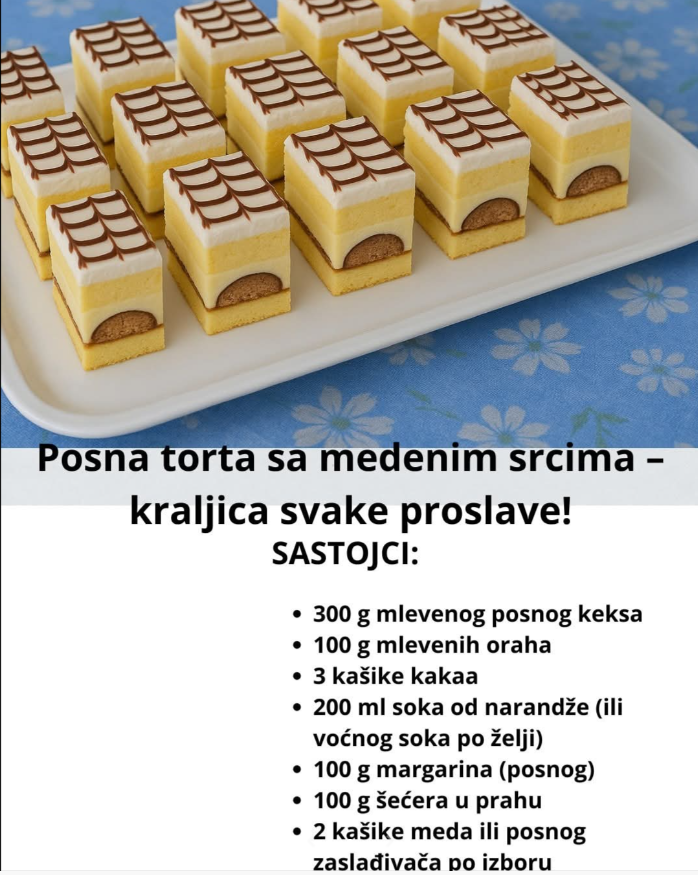 Posna torta sa medenim srcima – kraljica svake proslave!