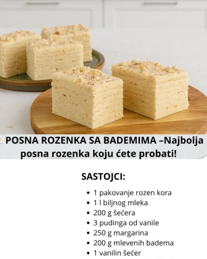 POSNA ROZENKA SA BADEMIMA – Najbolja posna rozenka koju ćete probati