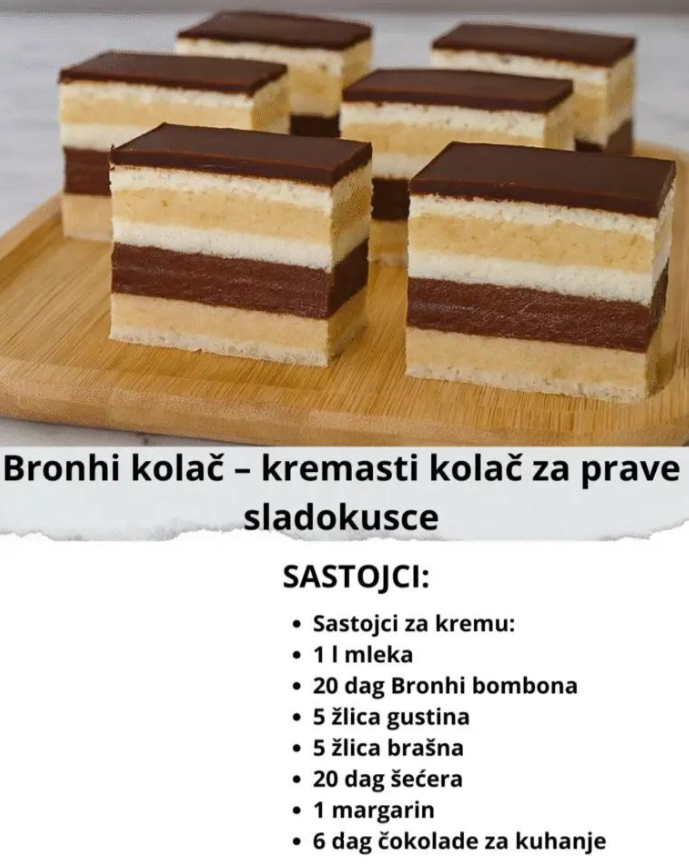 Bronhi kolač – kremasti kolač za prave sladokusce
