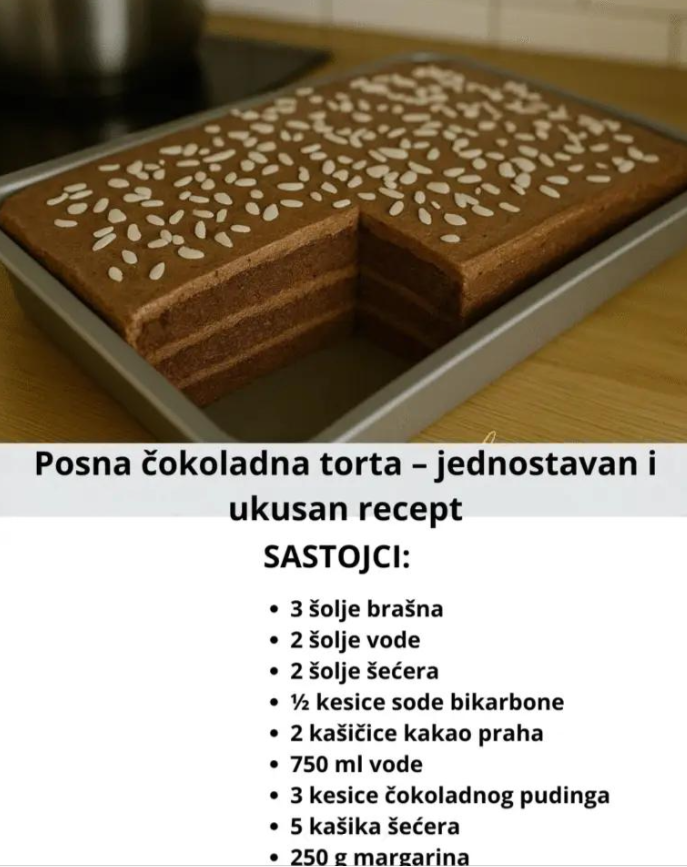 Posna čokoladna torta – jednostavan i ukusan recept
