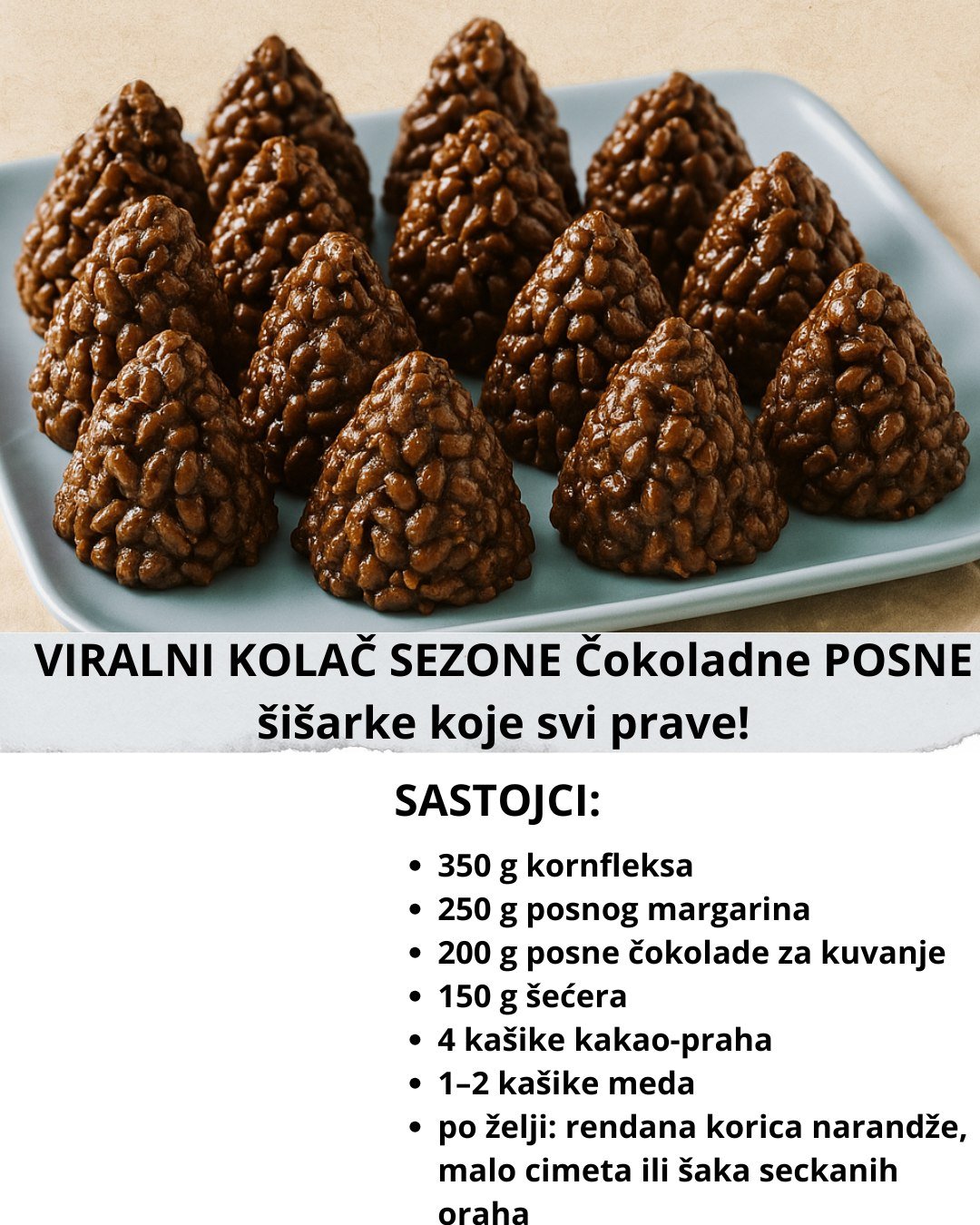 VIRALNI KOLAČ SEZONE – Čokoladne posne šišarke koje svi prave!