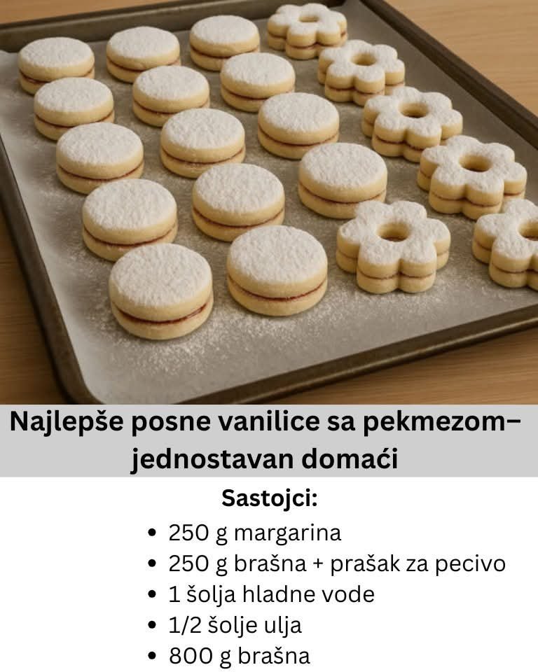 Najlepše posne vanilice sa pekmezom – jednostavan domaći recept