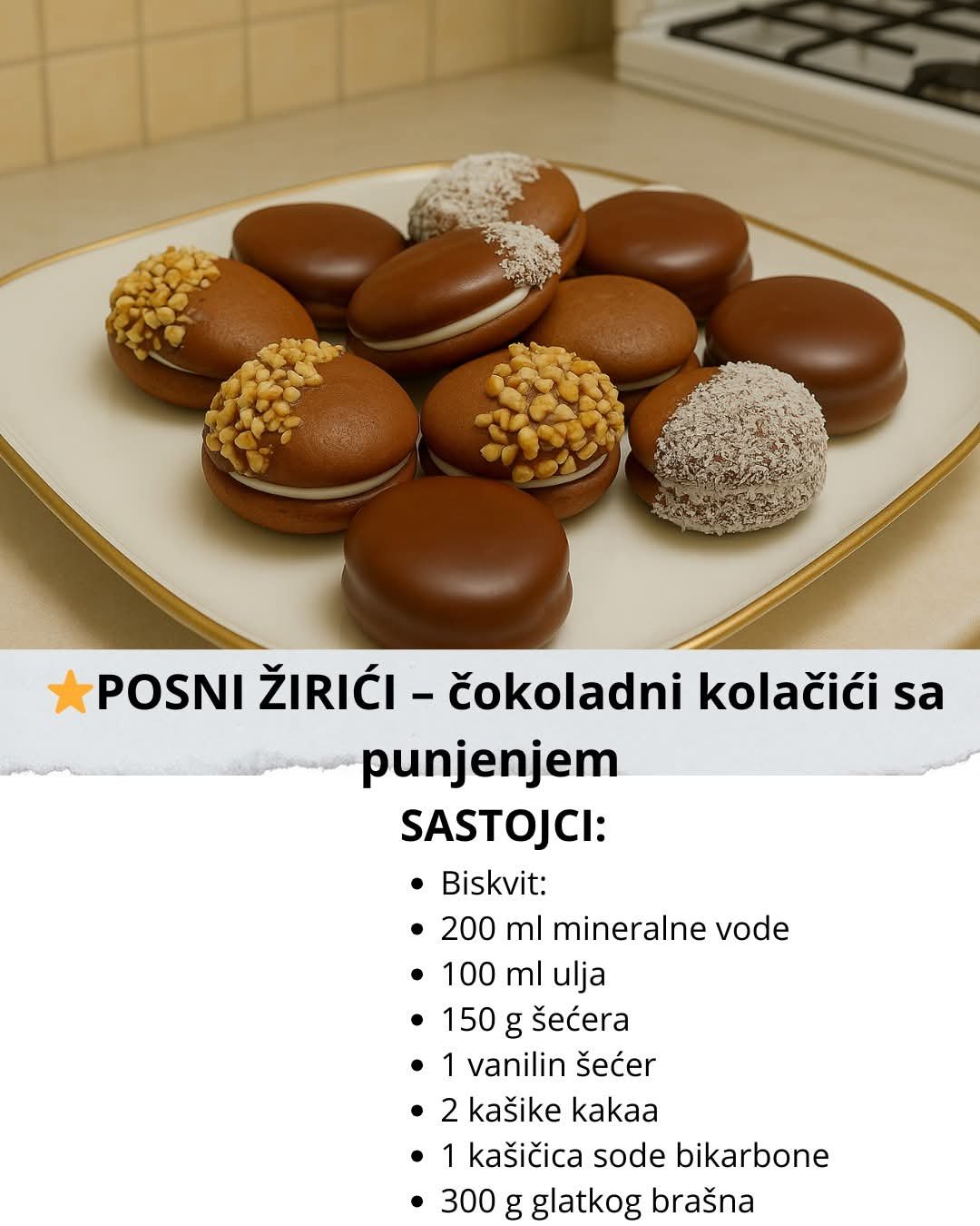 POSNI ŽIRIĆI – mekani čokoladni kolačići sa preukusnim punjenjem