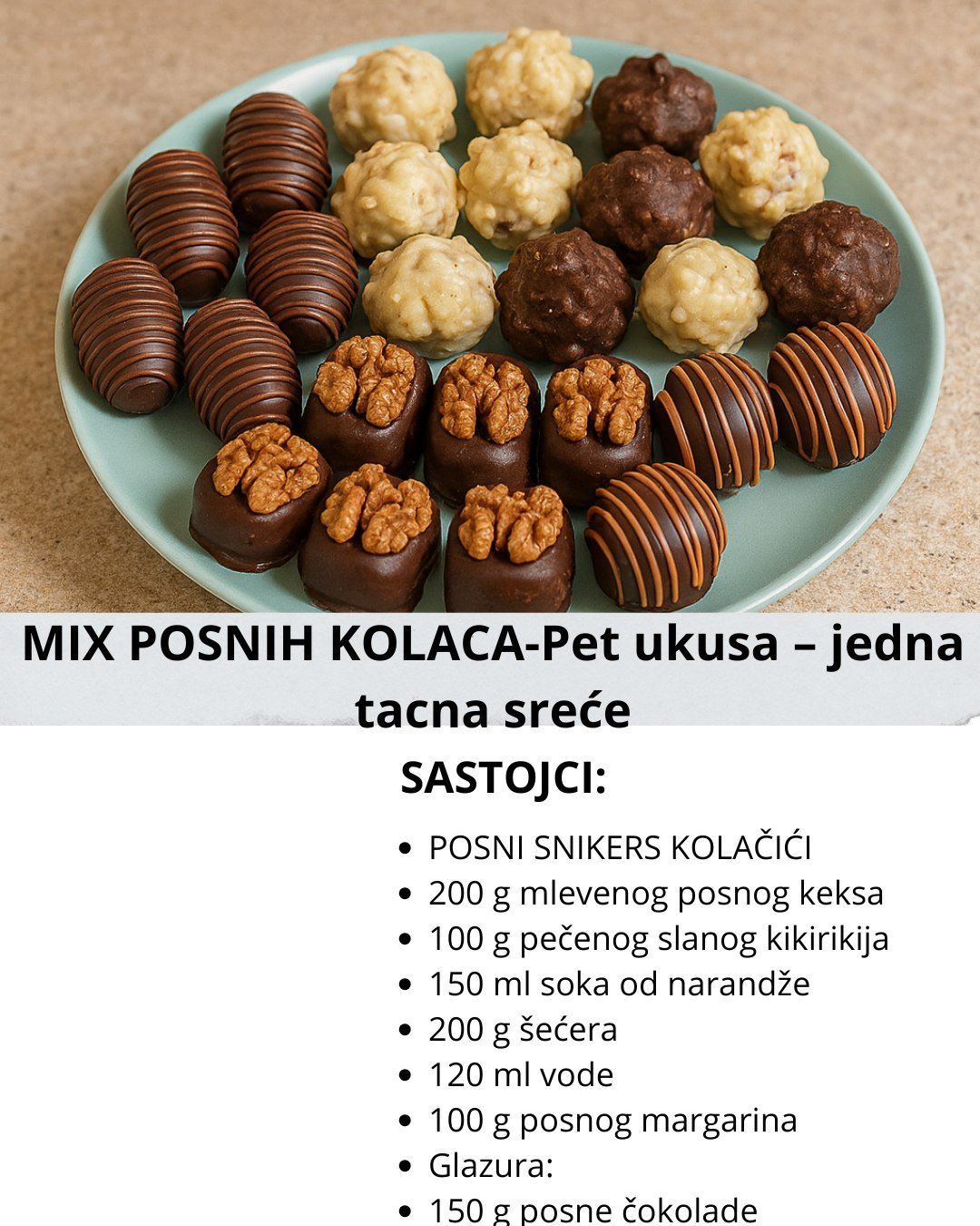 MIX POSNIH KOLAČA – Pet ukusa, jedna tacna sreće