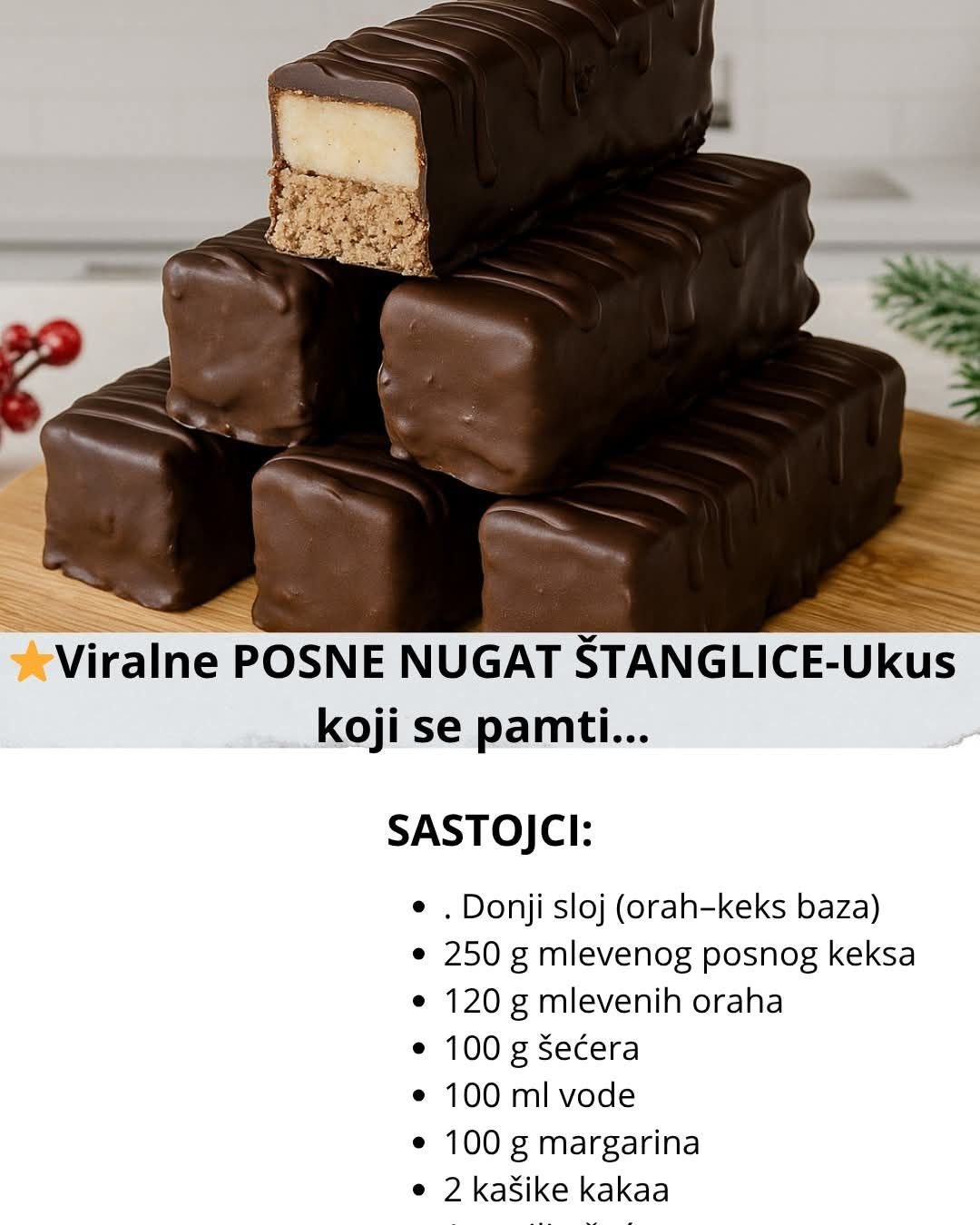 Viralne POSNE NUGAT ŠTANGLICE – Ukus koji se pamti