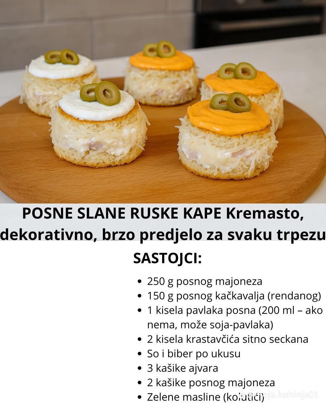 Posne slane ruske kape – kremasto, dekorativno i brzo predjelo za svaku trpezu