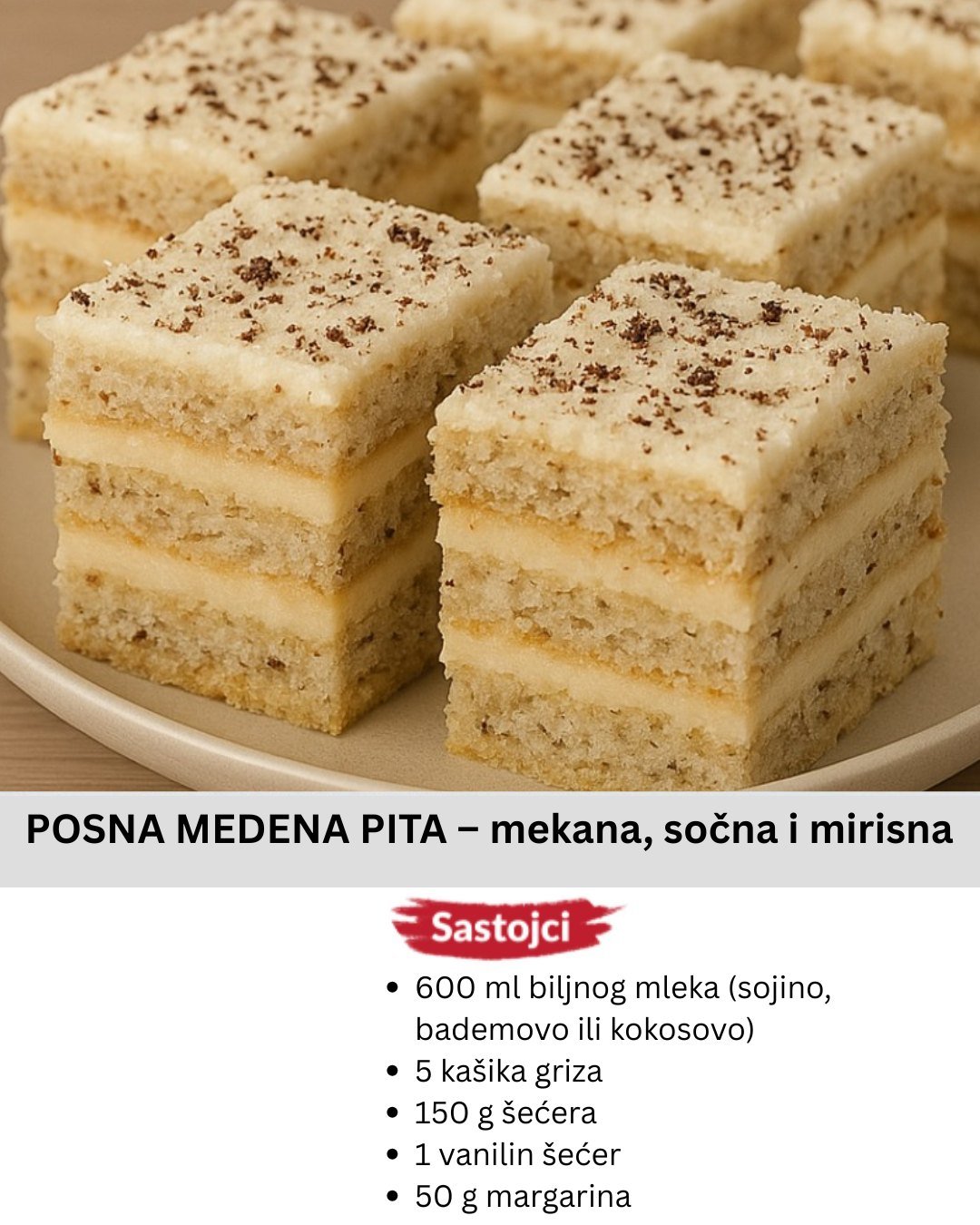 POSNA MEDENA PITA – mekana, sočna i mirisna