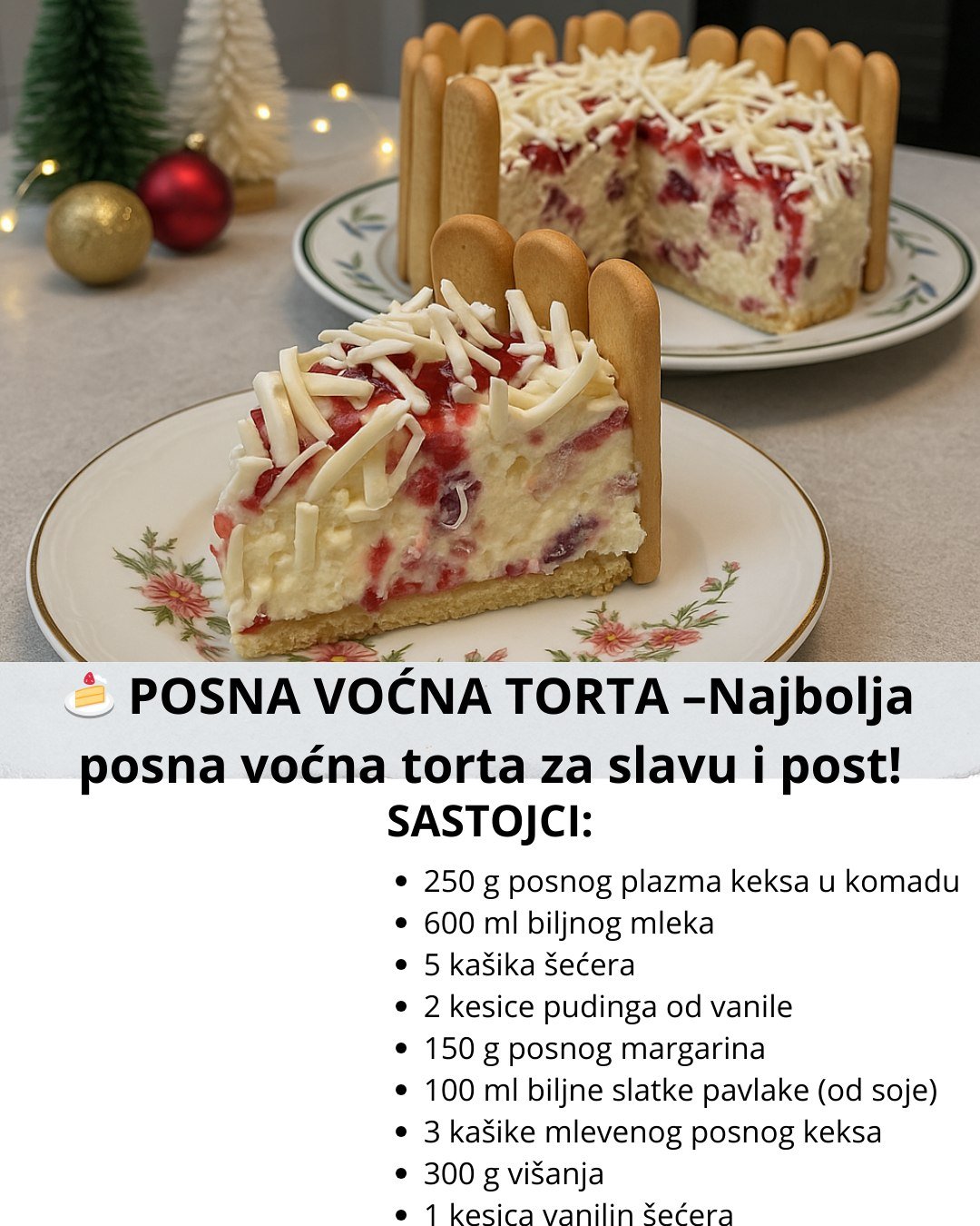 POSNA VOĆNA TORTA  Najbolja posna voćna torta za slavu i post