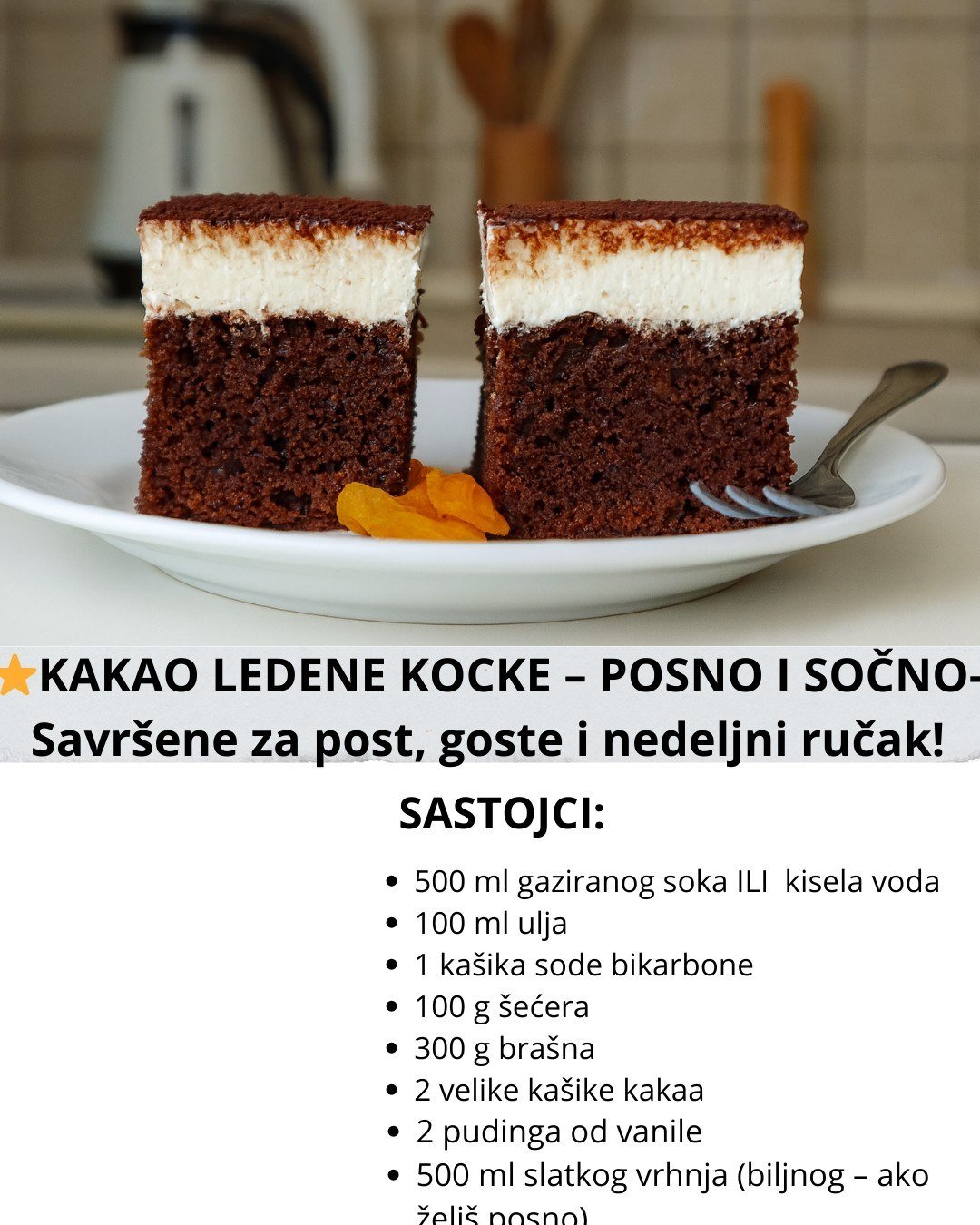 KAKAO LEDENE KOCKE – POSNO I SOČNO