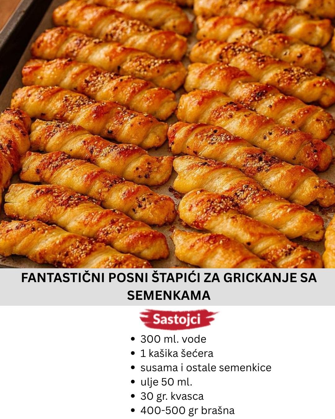 FANTASTIČNI POSNI ŠTAPIĆI ZA GRICKANJE SA SEMENKAMA