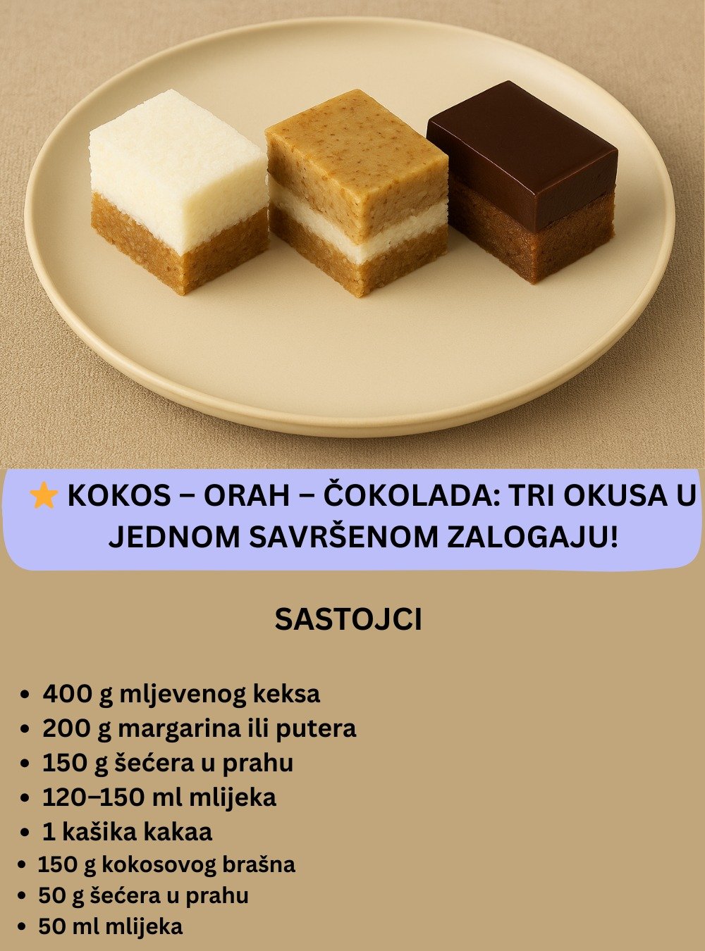 KOKOS – ORAH – ČOKOLADA: TRI OKUSA U JEDNOM SAVRŠENOM ZALOGAJU!