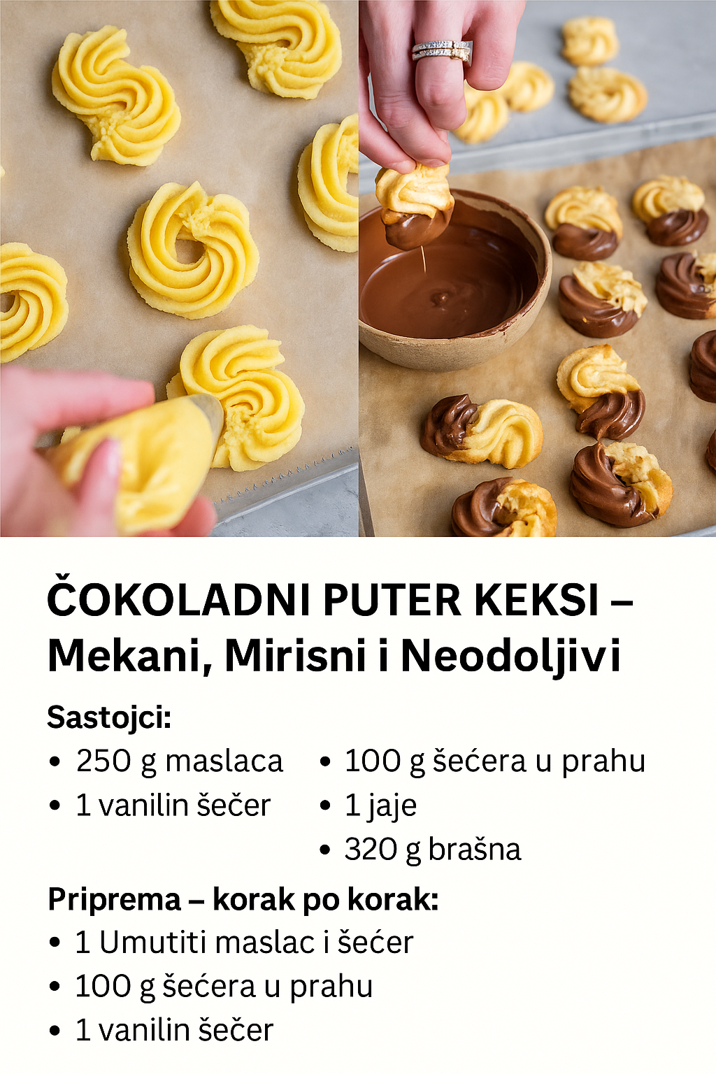 ČOKOLADNI PUTER KEKSI – Mekani, Mirisni i Neodoljivi