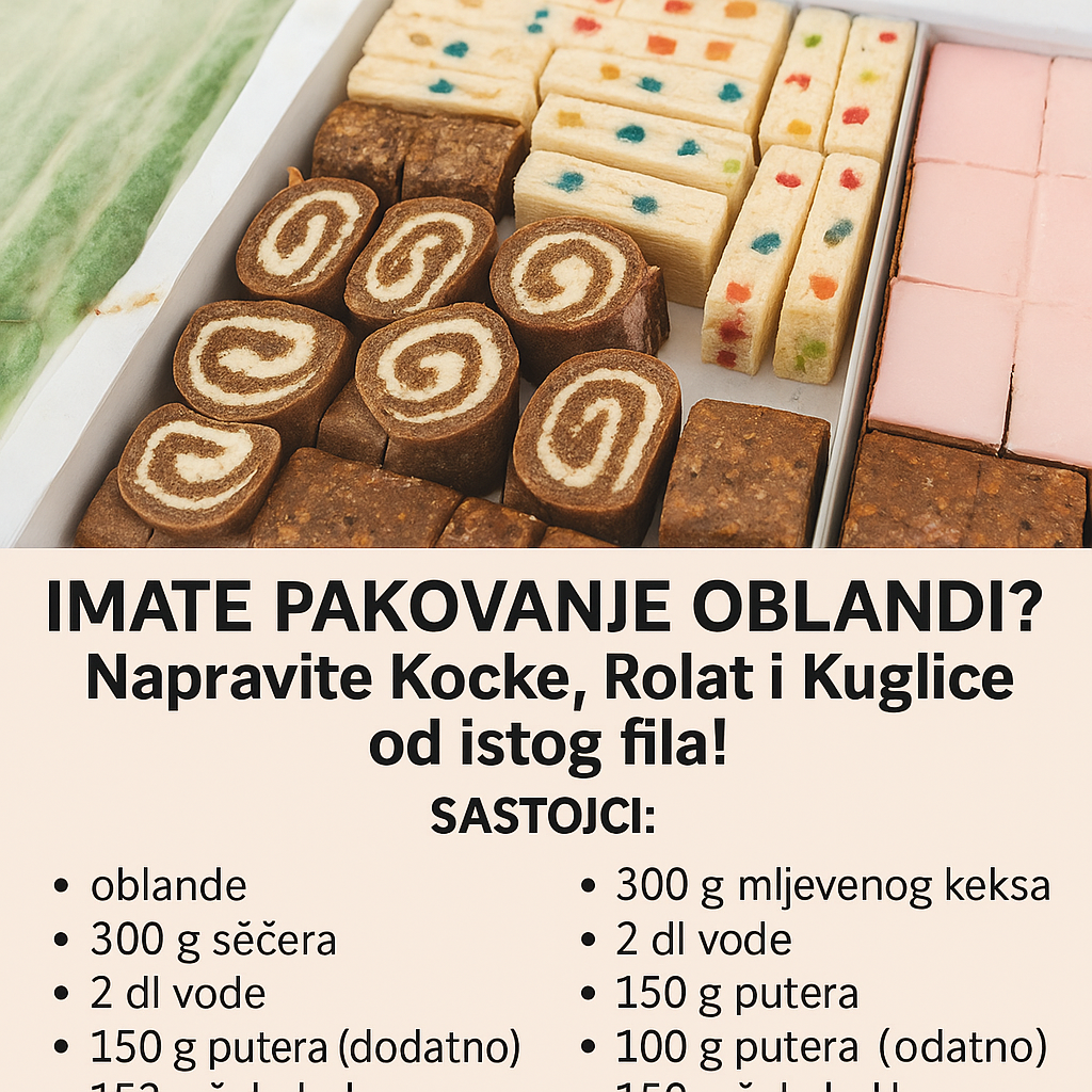 Jedan fil – tri fenomenalna deserta! Kocke, rolat i kuglice od oblandi za tren!