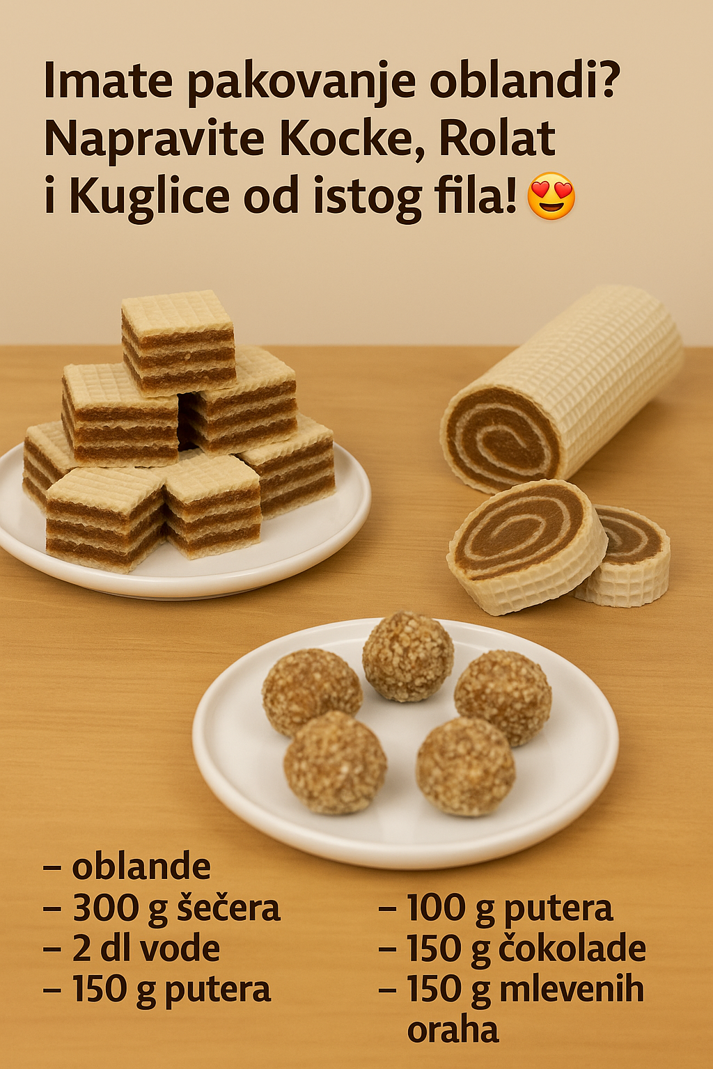 IMATE PAKOVANJE OBLANDI? NAPRAVITE KOCKE, ROLAT I KUGLICE OD ISTOG FILA!
