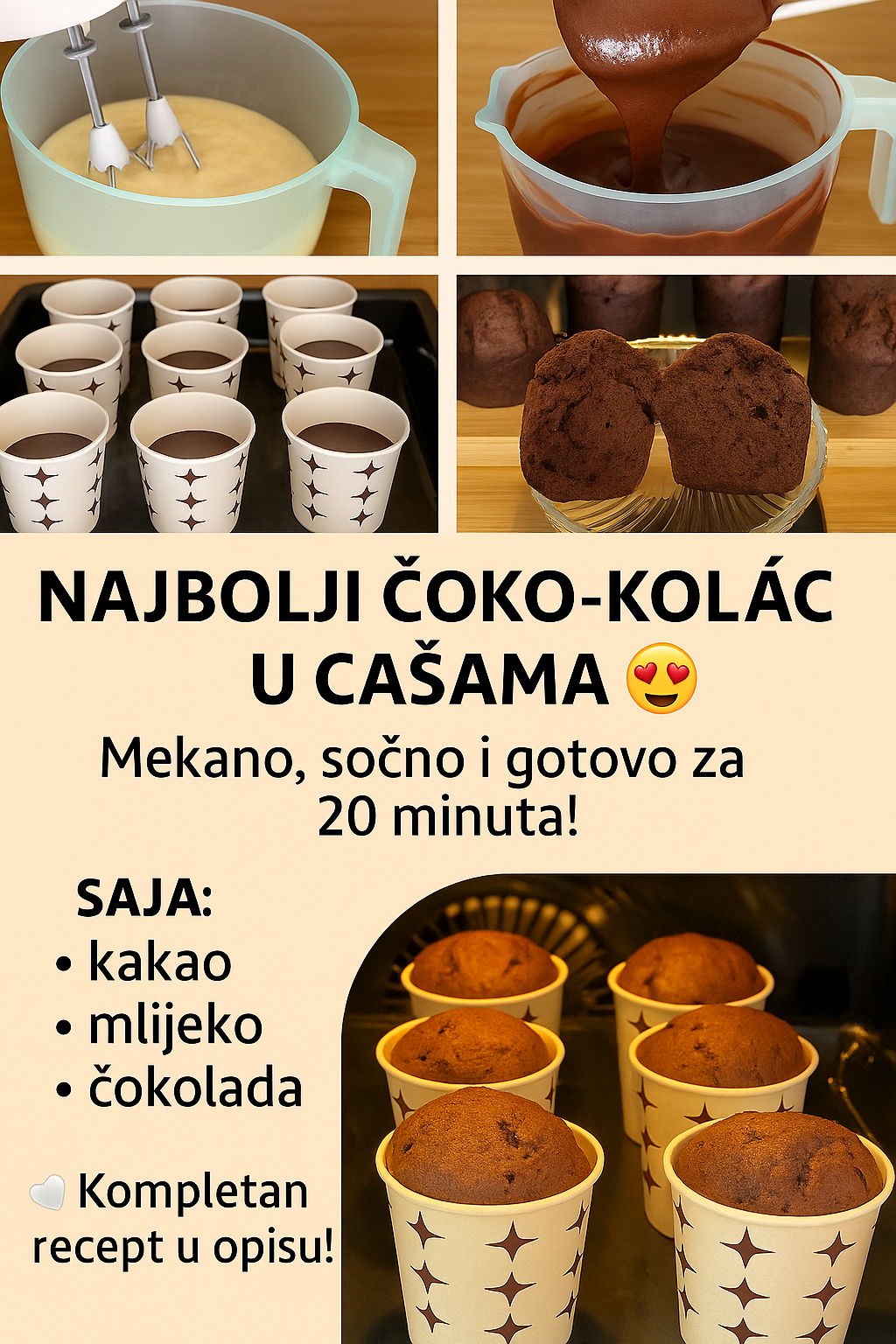 NAJBOLJI ČOKO–KOLAČ U ČAŠAMA