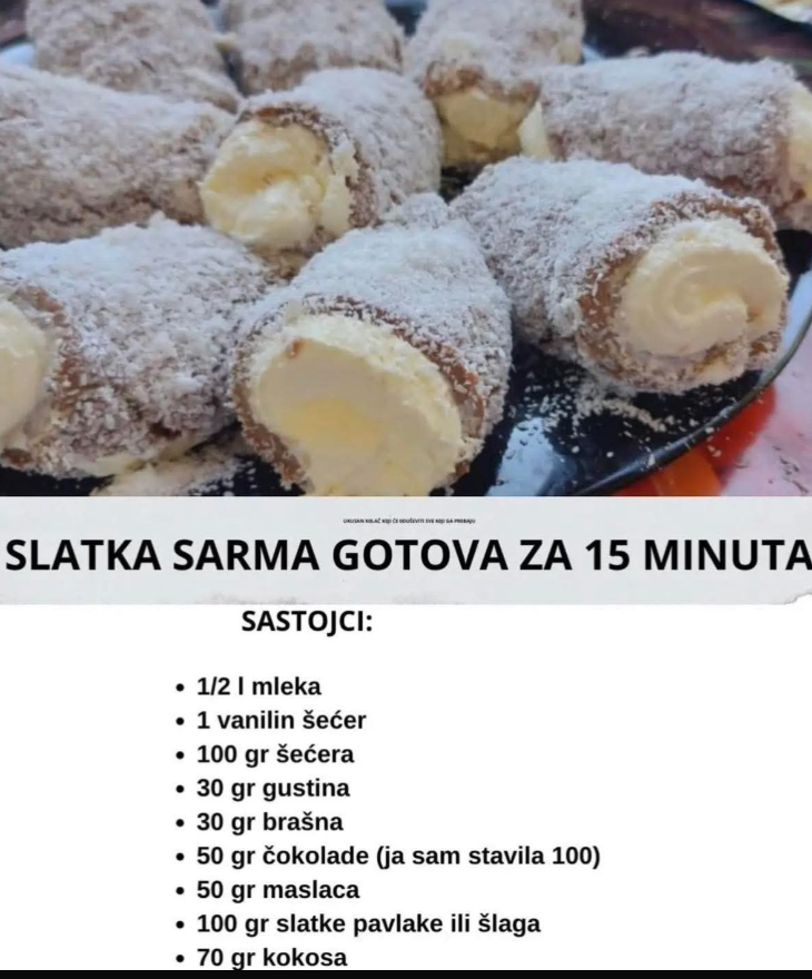 Slatka sarma gotova za 15 minuta – brz, kremast i neodoljiv desert