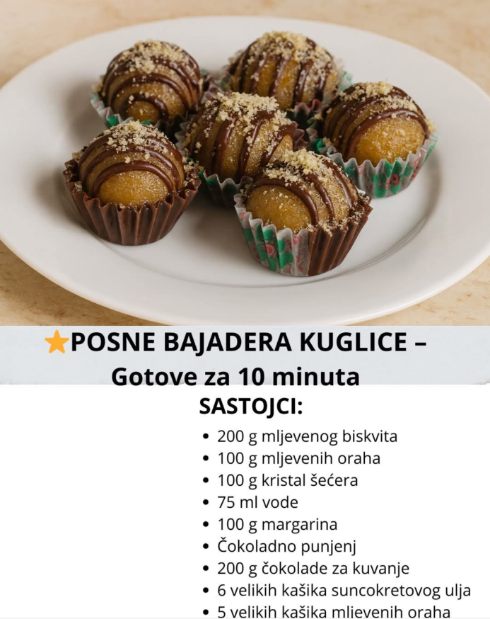 POSNE BAJADERA KUGLICE – Gotove za 10 minuta
