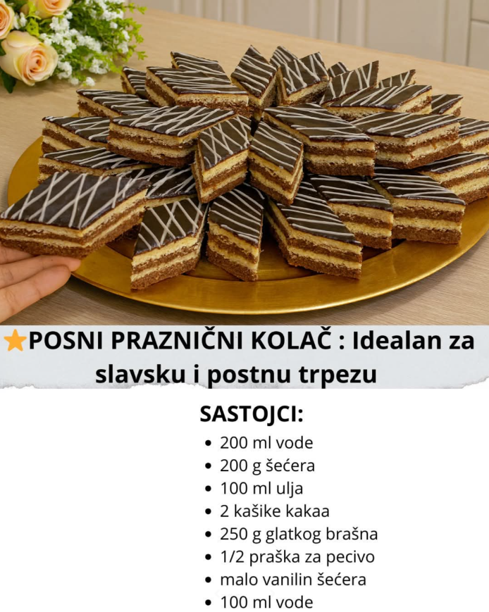 POSNI PRAZNIČNI KOLAČ – Idealan za slavsku i posnu trpezu